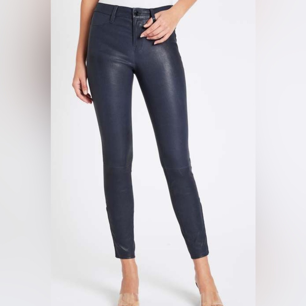 JBrand Butter Soft Blue Leather skinny jeans NWT